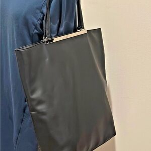 French Connection Black Tote with Silver Trim